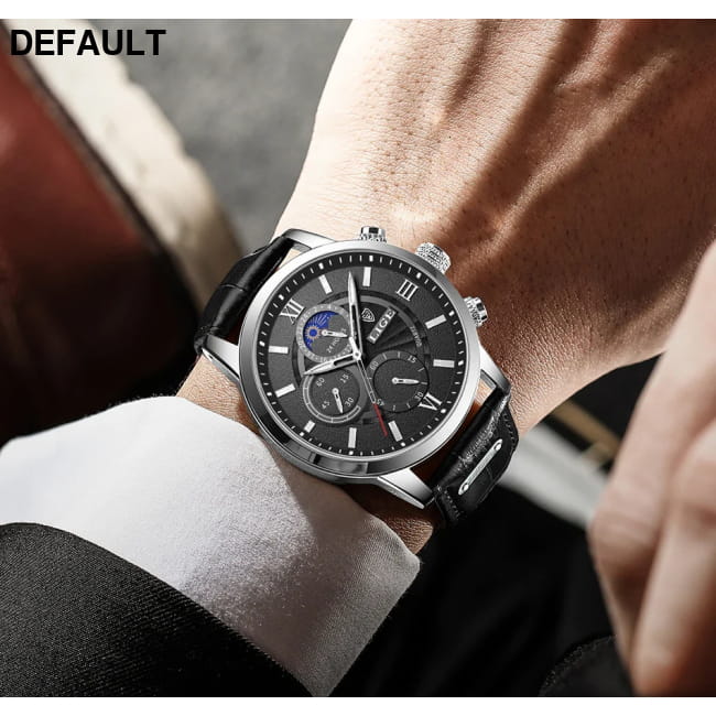 2025 New Mens Watches LIGE Top Brand Luxury Leather Casual Men Sport