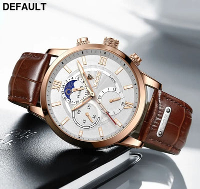 2025 New Mens Watches LIGE Top Brand Luxury Leather Casual Quartz Watch Men’s Sport Waterproof Clock Relogio Masculino