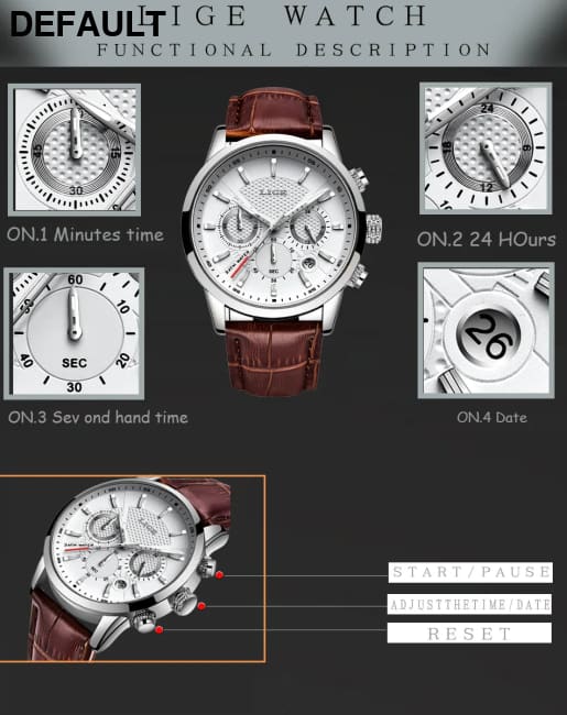 2025 New Mens Watches LIGE Top Brand Luxury Leather Casual Quartz Watch Men’s Sport Waterproof Clock Relogio Masculino