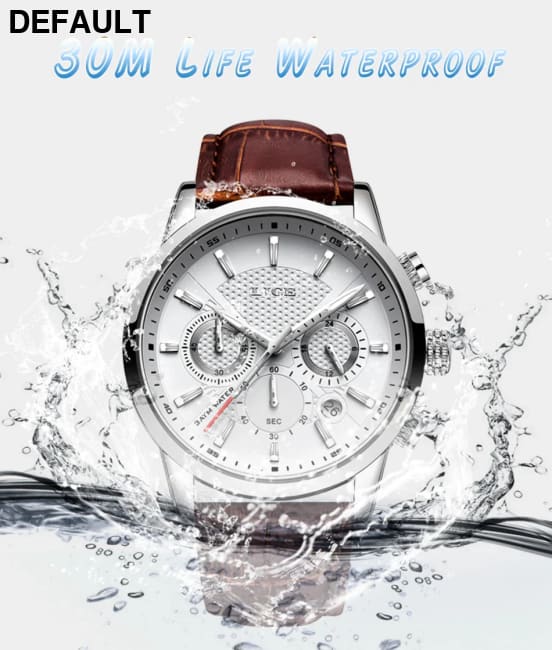 2025 New Mens Watches LIGE Top Brand Luxury Leather Casual Quartz Watch Men’s Sport Waterproof Clock Relogio Masculino