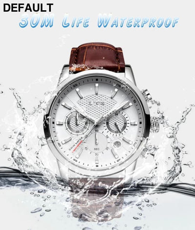 2025 New Mens Watches LIGE Top Brand Luxury Leather Casual Quartz Watch Men’s Sport Waterproof Clock Relogio Masculino