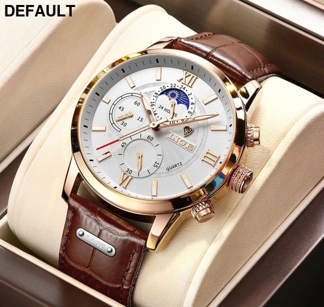 2025 New Mens Watches LIGE Top Brand Luxury Leather Casual Quartz Watch Men’s Sport Waterproof Clock Relogio Masculino