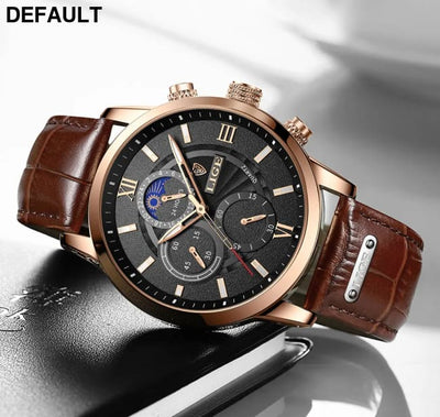 2025 New Mens Watches LIGE Top Brand Luxury Leather Casual Quartz Watch Men’s Sport Waterproof Clock Relogio Masculino
