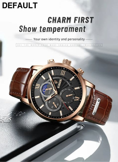 2025 New Mens Watches LIGE Top Brand Luxury Leather Casual Quartz Watch Men’s Sport Waterproof Clock Relogio Masculino