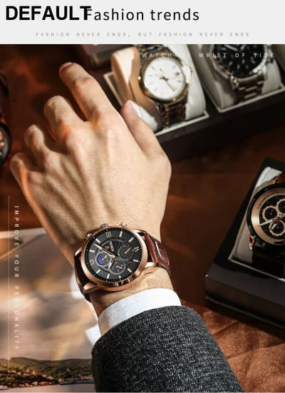 2025 New Mens Watches LIGE Top Brand Luxury Leather Casual Quartz Watch Men’s Sport Waterproof Clock Relogio Masculino