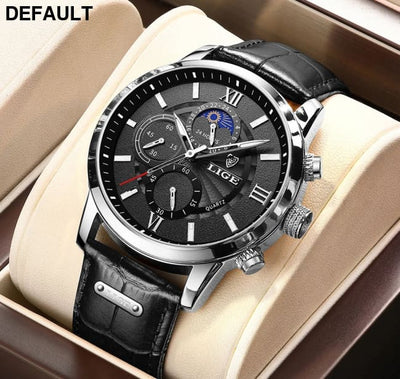 2025 New Mens Watches LIGE Top Brand Luxury Leather Casual Quartz Watch Men’s Sport Waterproof Clock Relogio Masculino