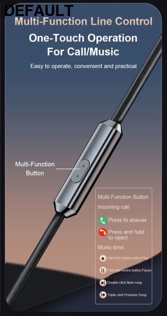 2025 Newest Wired Earphone With Microphone Hifi Music Monitor Bass Headphones Noise Cancelling Headset For Sport Gaming