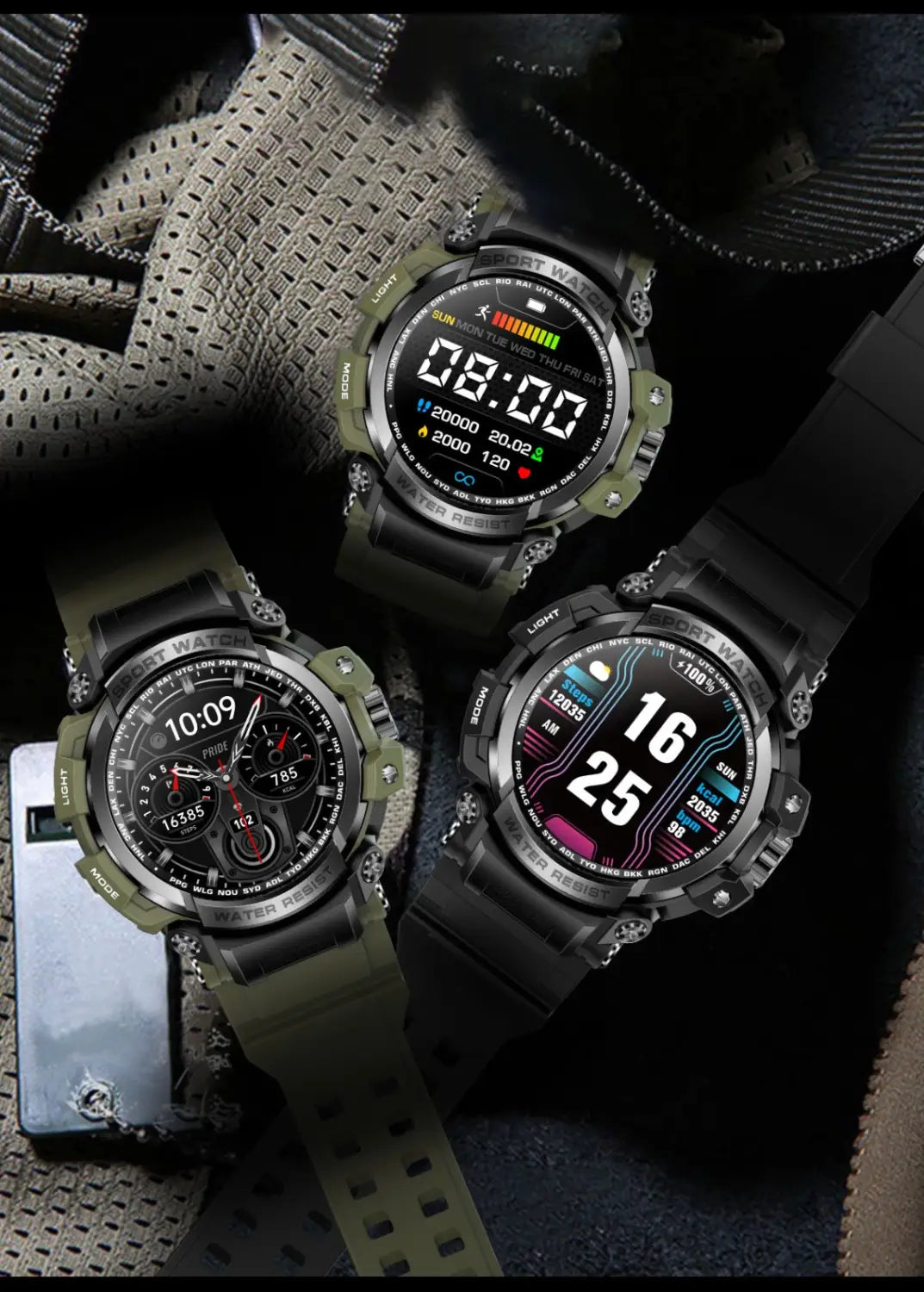 LC16 smartwatch Bluetooth call outdoor three defense heart rate monitoring smart watch