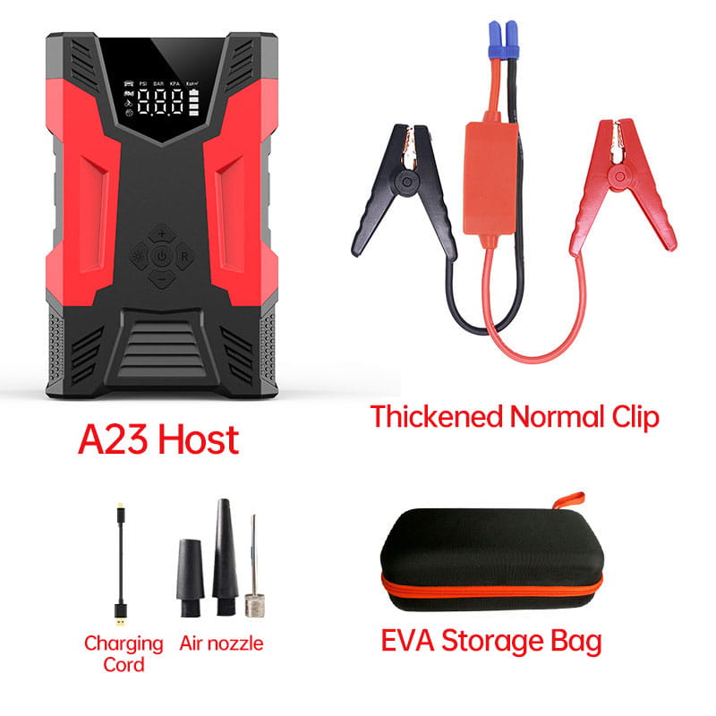 Car Jump Starter With Air Compressor Portable 12V Power Bank Battery Pack Lithium Booster