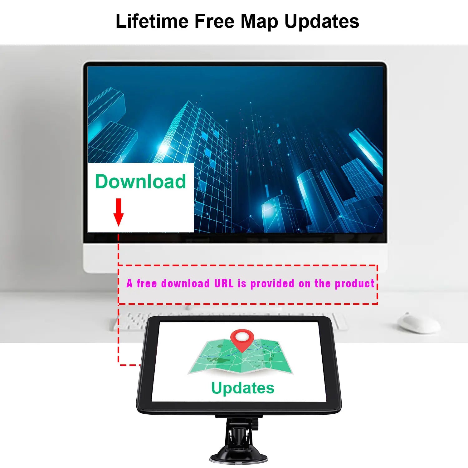 Portable 7inch Car GPS Navigator for Universal Use in Cars