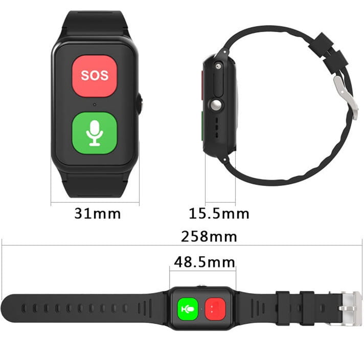 A70 Elderly GPS Positioning Watch Locator With Heart Rate Measurement Body Temperature Smart Bracelet