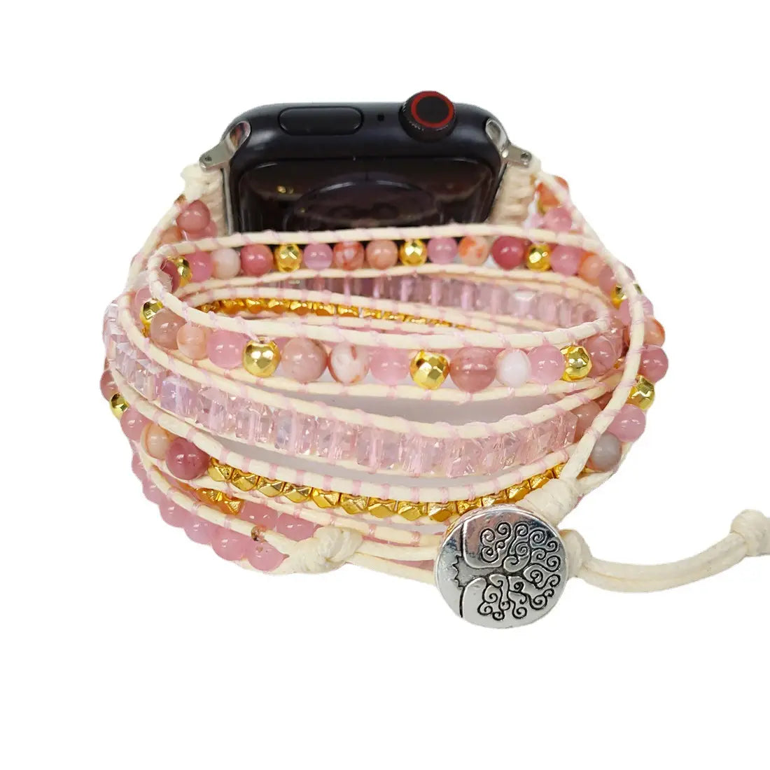 Natural Quartz Rough Woven Watch Band