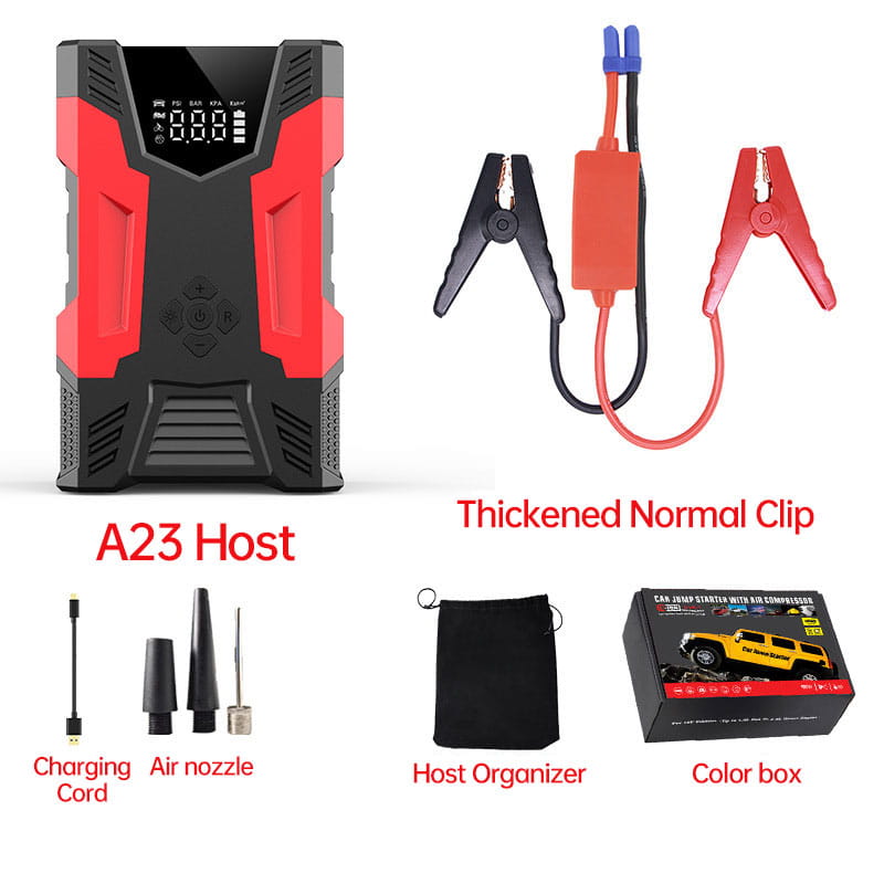 Car Jump Starter With Air Compressor Portable 12V Power Bank Battery Pack Lithium Booster