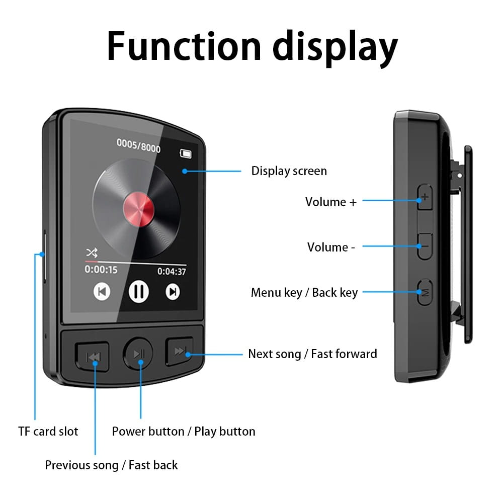Sports Back Splint MP3MP4 Recording 18-inch Large Screen Bluetooth