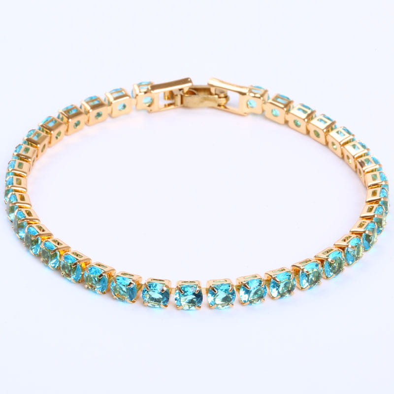 Cubic Zirconia Tennis Bracelets Iced Out Chain Crystal Bracelet Women Men Gold Jewelry