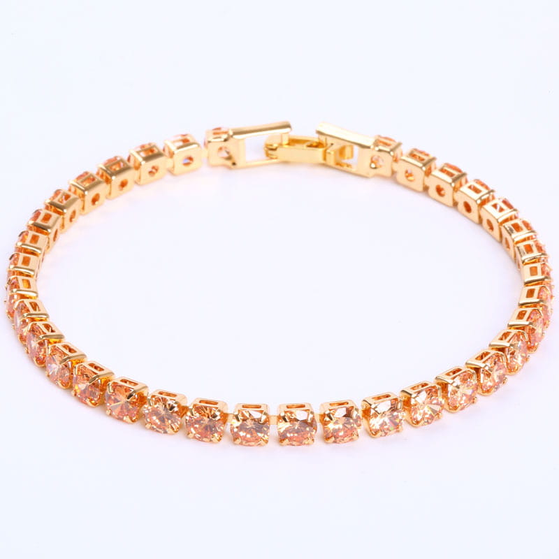 Cubic Zirconia Tennis Bracelets Iced Out Chain Crystal Bracelet Women Men Gold Jewelry