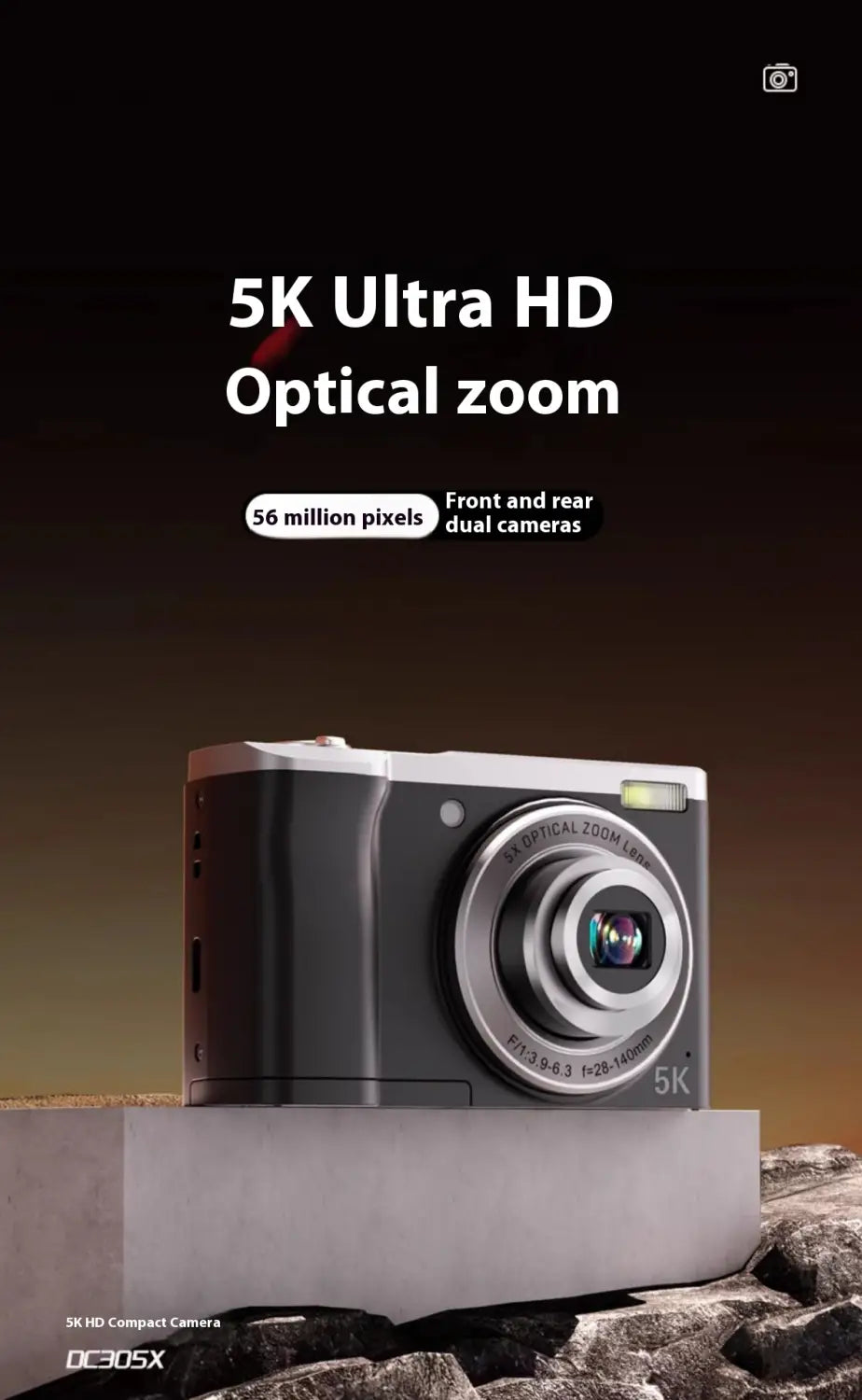 5K HD Shooting Digital Camera Optical Zoom Anti-shake