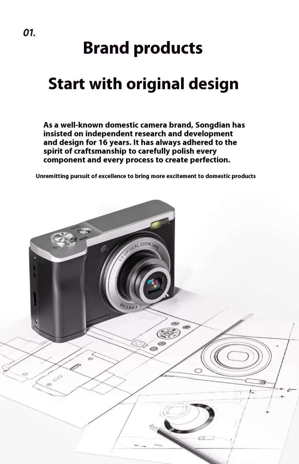 5K HD Shooting Digital Camera Optical Zoom Anti-shake