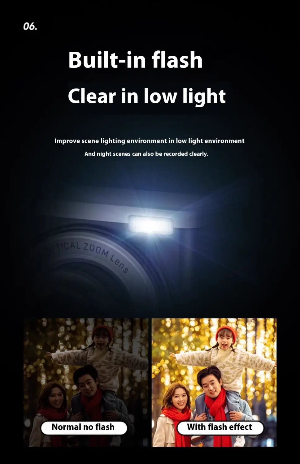 5K HD Shooting Digital Camera Optical Zoom Anti-shake