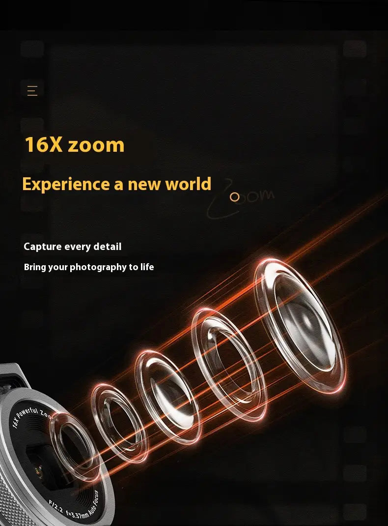 5K HD Digital Camera Front And Rear Dual Fast Viewfinder