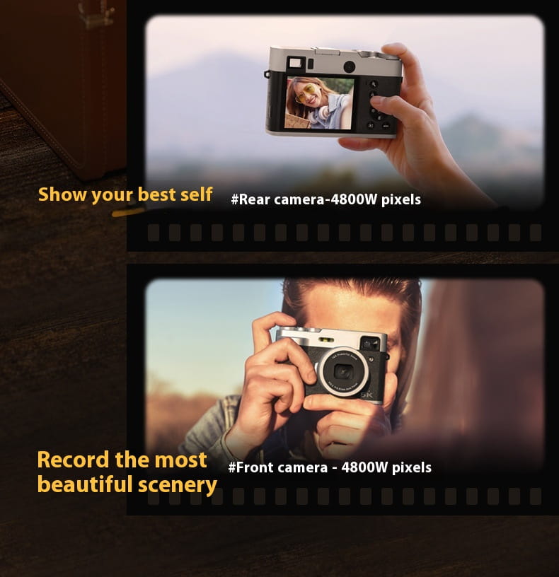 5K HD Digital Camera Front And Rear Dual Fast Viewfinder