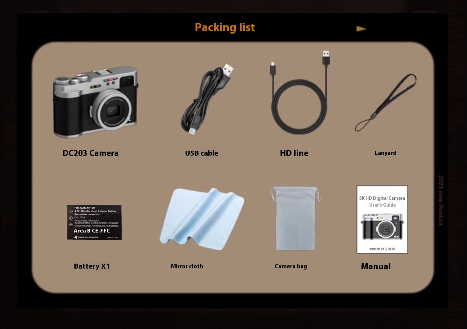 5K HD Digital Camera Front And Rear Dual Fast Viewfinder