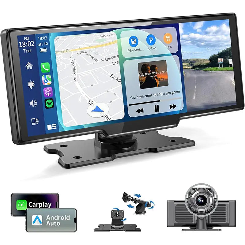1026-inch Full Touch Screen All-in-one Car Navigation Device Front And Rear Dual Recording HD P Split Display