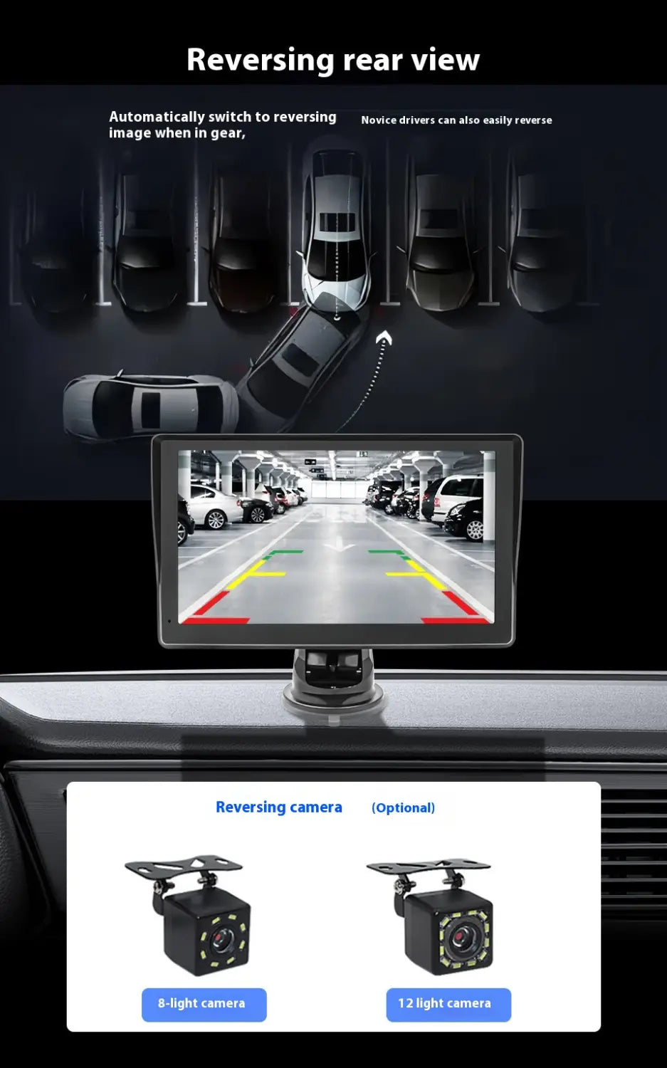 Reverse Rearview AUX Navigation Portable Car Recorder