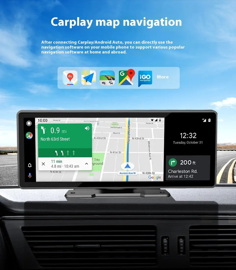 Reverse Rearview AUX Navigation Portable Car Recorder