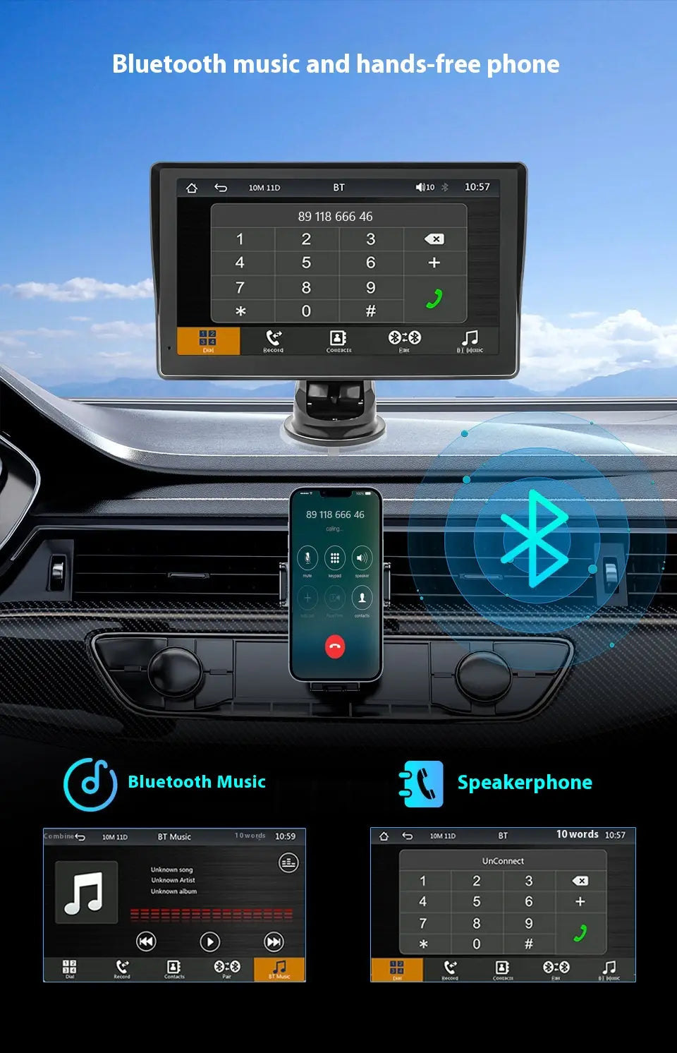 Reverse Rearview AUX Navigation Portable Car Recorder