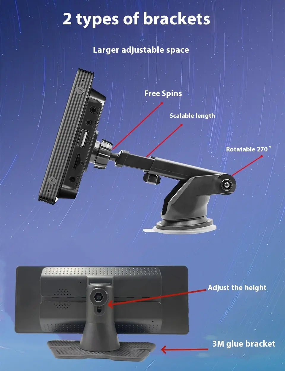 Reverse Rearview AUX Navigation Portable Car Recorder