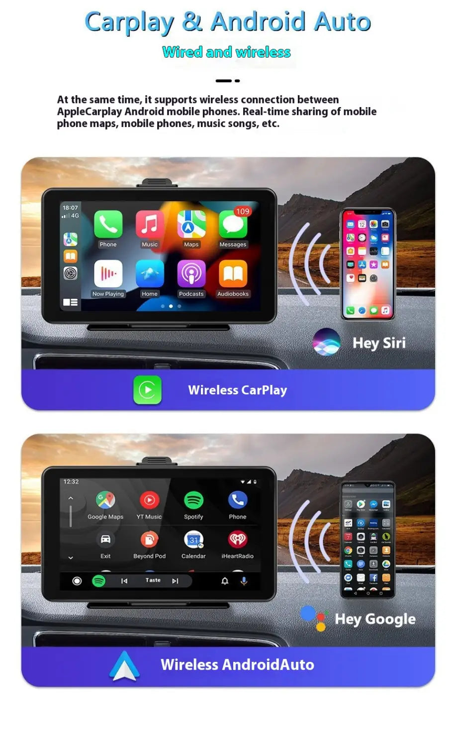 Reverse Rearview AUX Navigation Portable Car Recorder