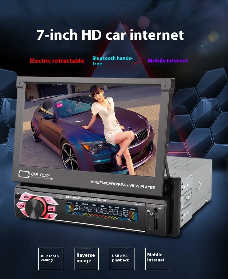 7-inch Car Telescopic Screen MP5 Video Player