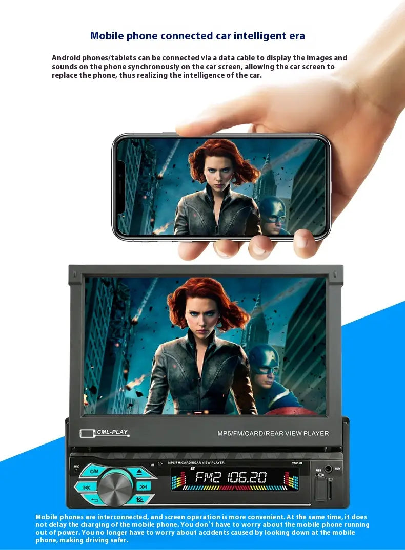 7-inch Car Telescopic Screen MP5 Video Player