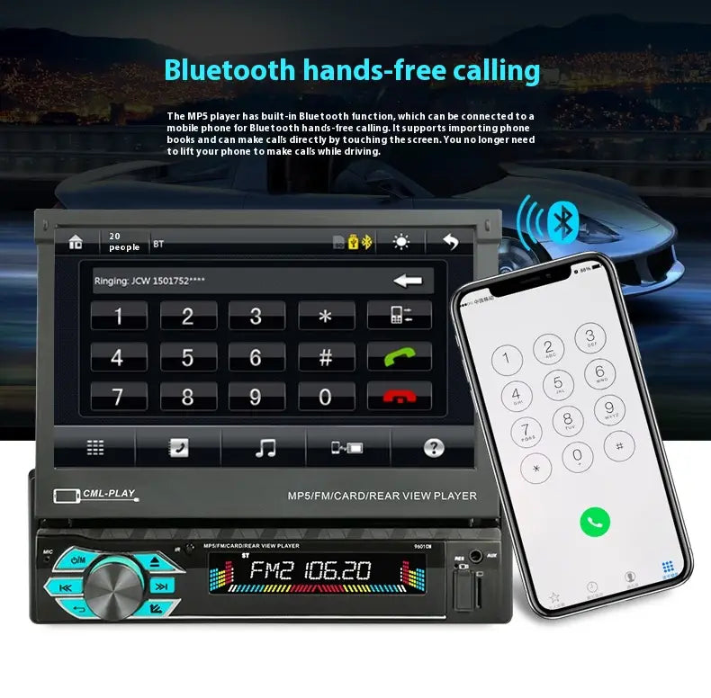 7-inch Car Telescopic Screen MP5 Video Player