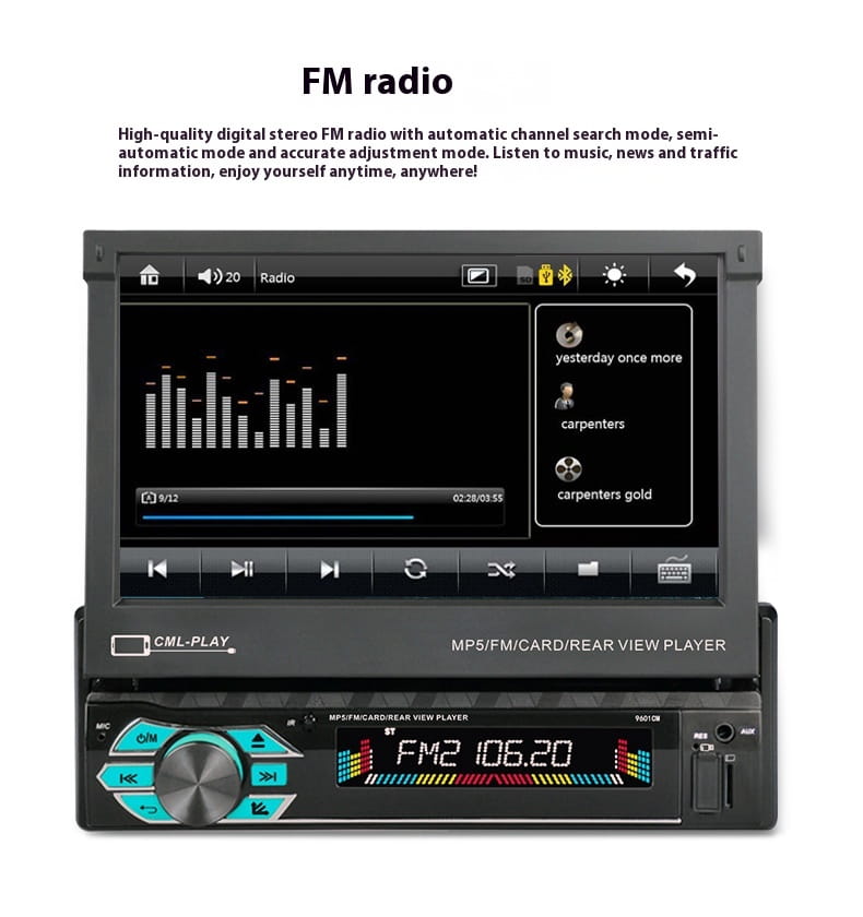 7-inch Car Telescopic Screen MP5 Video Player