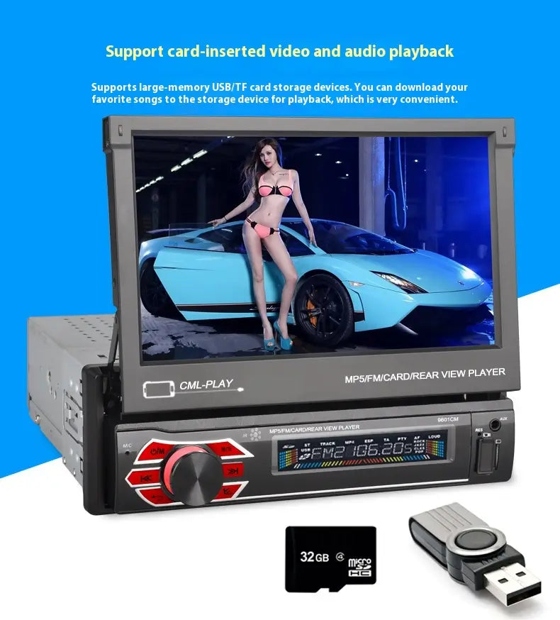 7-inch Car Telescopic Screen MP5 Video Player