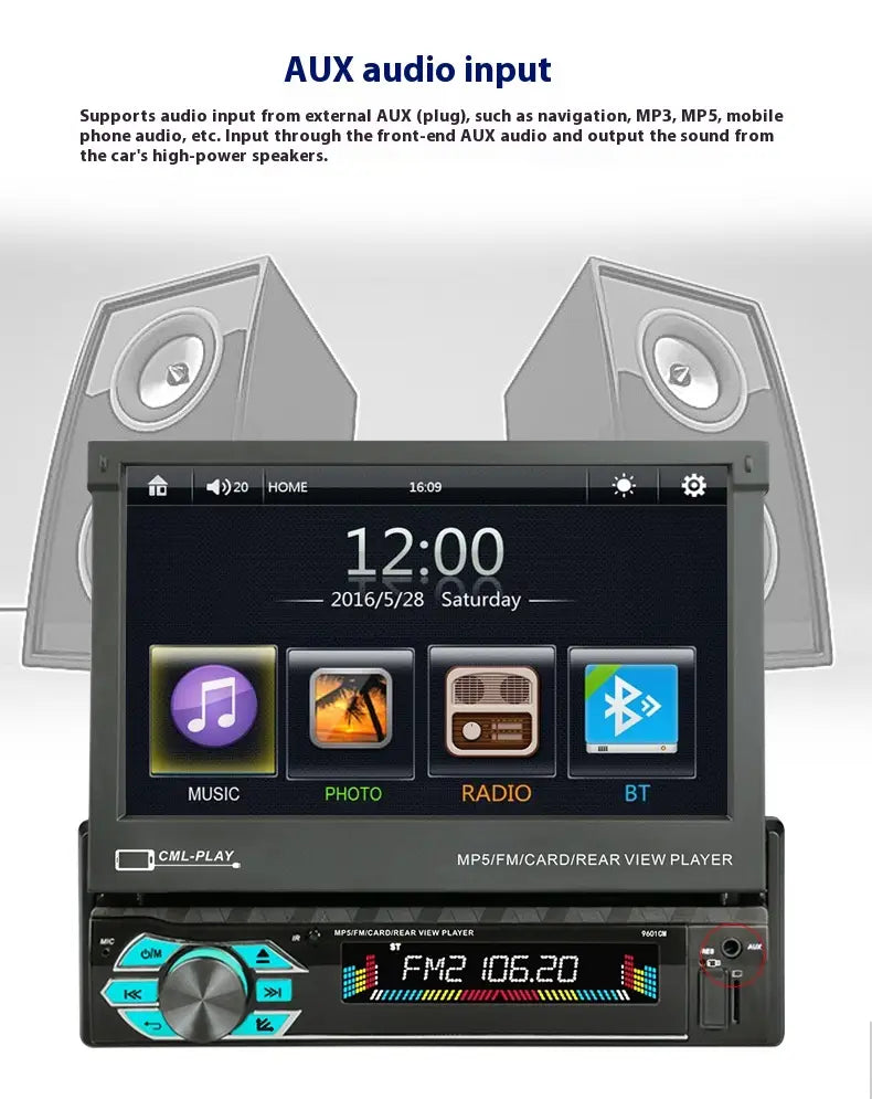 7-inch Car Telescopic Screen MP5 Video Player