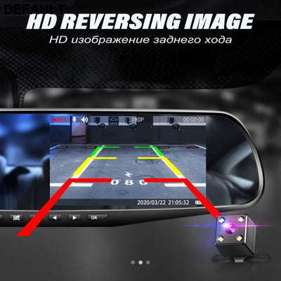24H Cycle Recording Dash Camera Rear View Dual Lens 1080P HD Cam Video Recorder Mirror Black Box 4.3 in Car DVR 32GB