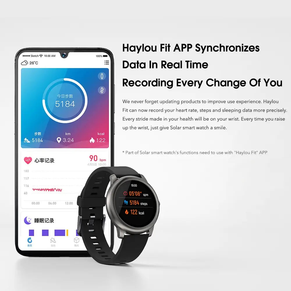 LS05 Solar Smartwatch: Track Fitness & Sleep