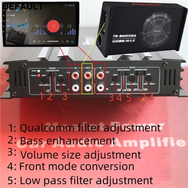 2800W5800W Car Audio Amplifier Four-Channel Is Suitable for Modified Subwoofer Amplifiers Motor Vehicle