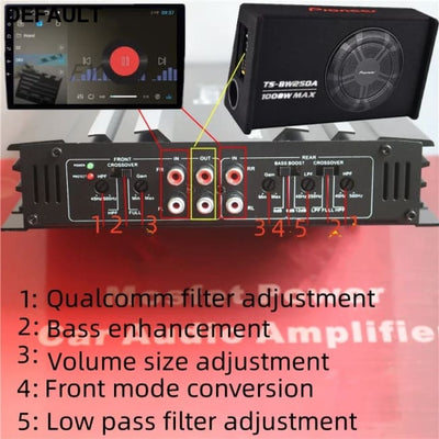 2800W5800W Car Audio Amplifier Four-Channel Is Suitable for Modified Subwoofer Amplifiers Motor Vehicle