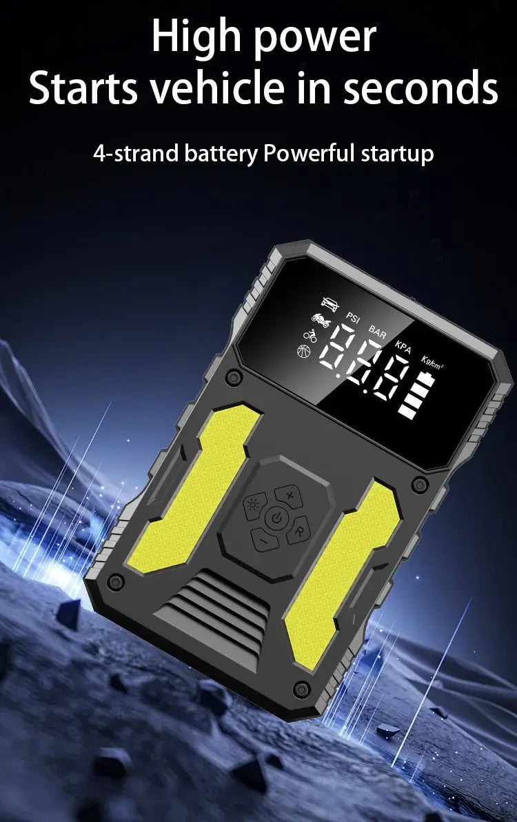 Car Jump Starter With Air Compressor Portable 12V Power Bank Battery Pack Lithium Booster