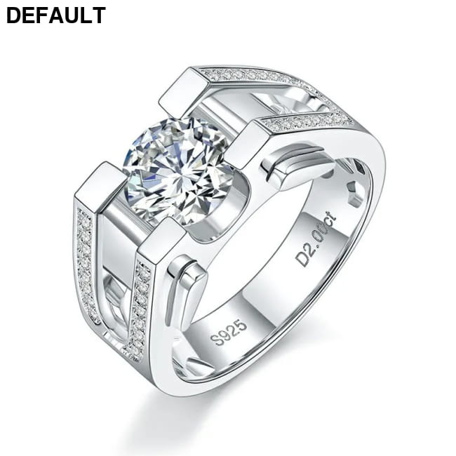 2ct Moissanite Diamond Men’s Rings 925 Sterling Silver 2ct(8mm) / Ring / 10 Men