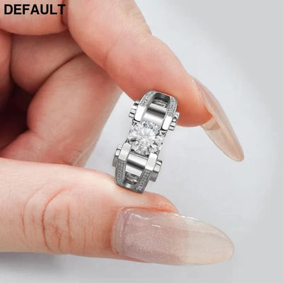 2ct Moissanite Diamond Men’s Rings 925 Sterling Silver White Gold 18K Brilliant Engagement Wedding Jewelry for Men