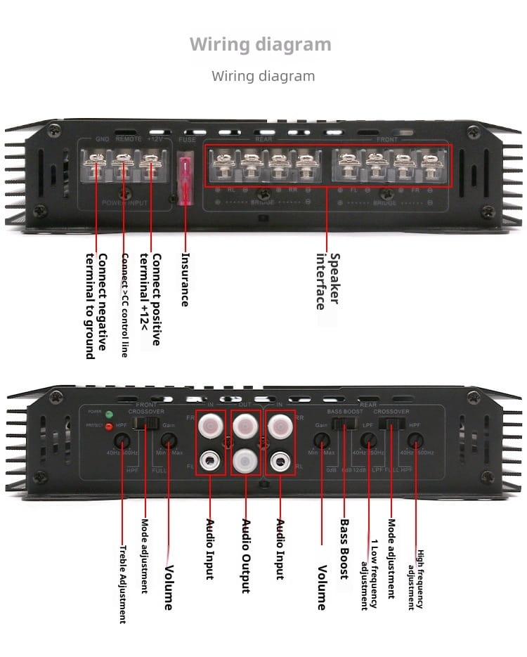 Channel Four-way High-power Vehicle 12V Car Amplifier