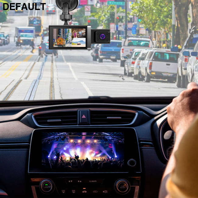 2K Car DVR 3 Channel Dash Cam Camcorder Camera Recorder Black Cameras Electronics