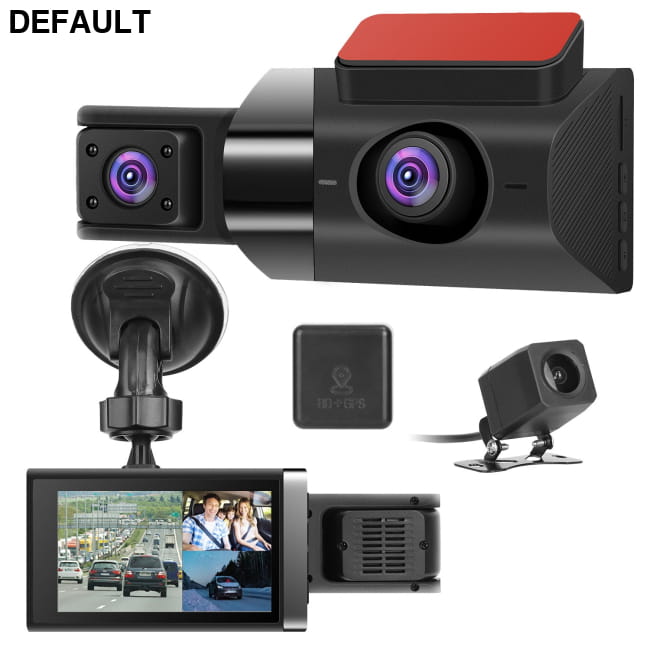 2K Car DVR 3 Channel Dash Cam Camcorder Camera Recorder Black Cameras Electronics