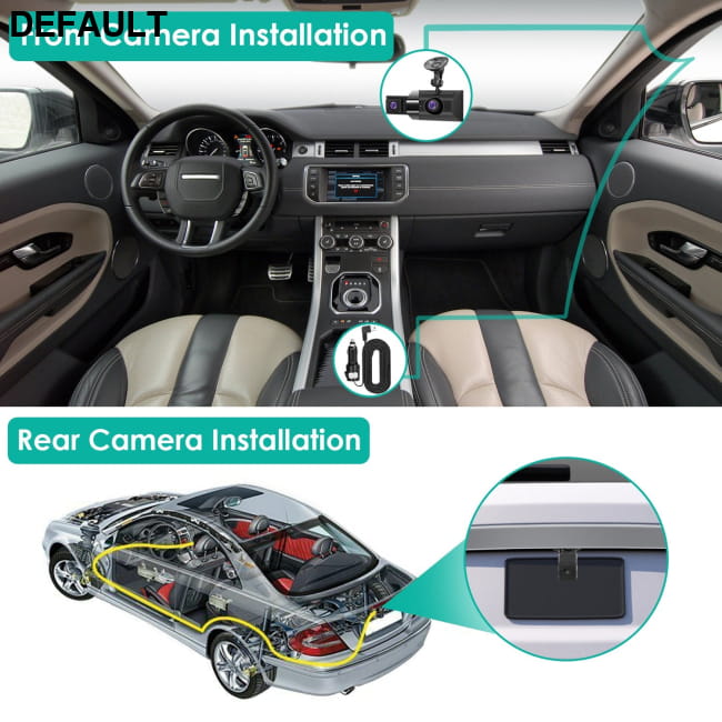 2K Car DVR 3 Channel Dash Cam Camcorder Camera Recorder Black Cameras Electronics