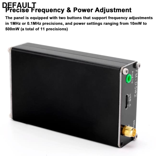 2KM 0.5W FM Transmitter 76M-108Mhz Digital Display Stereo Transmit TYPE-C USB Churches CAR Radio Broadcast Campus